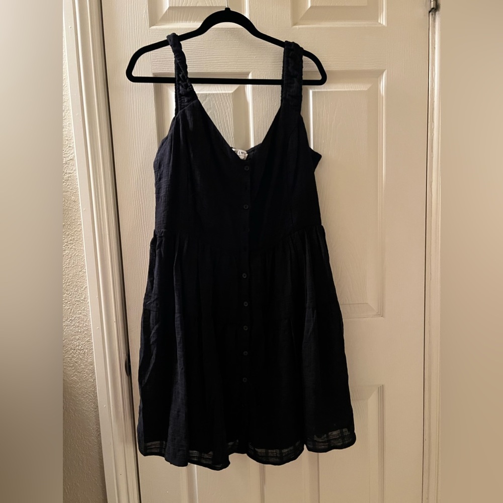 Black button down dress